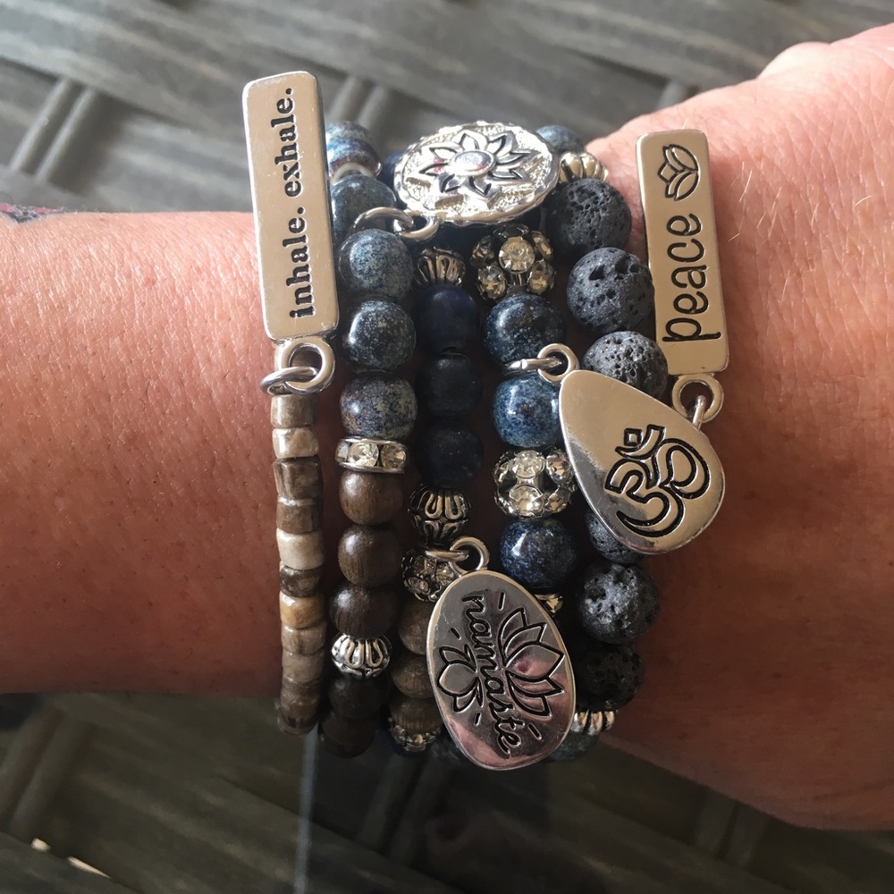 Yoga Stack Essential Oil Diffuser Bracelet Stack - Picture 4 of 7